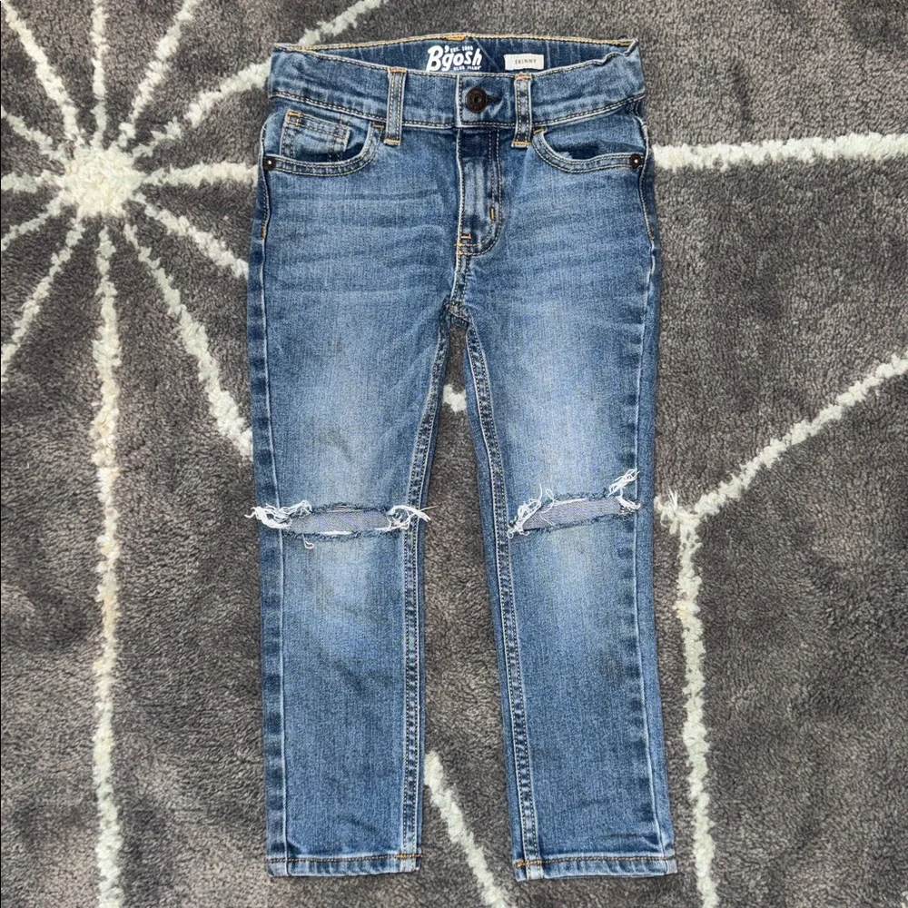 Distressed Denim Blue Jeans, Size 4 kids
